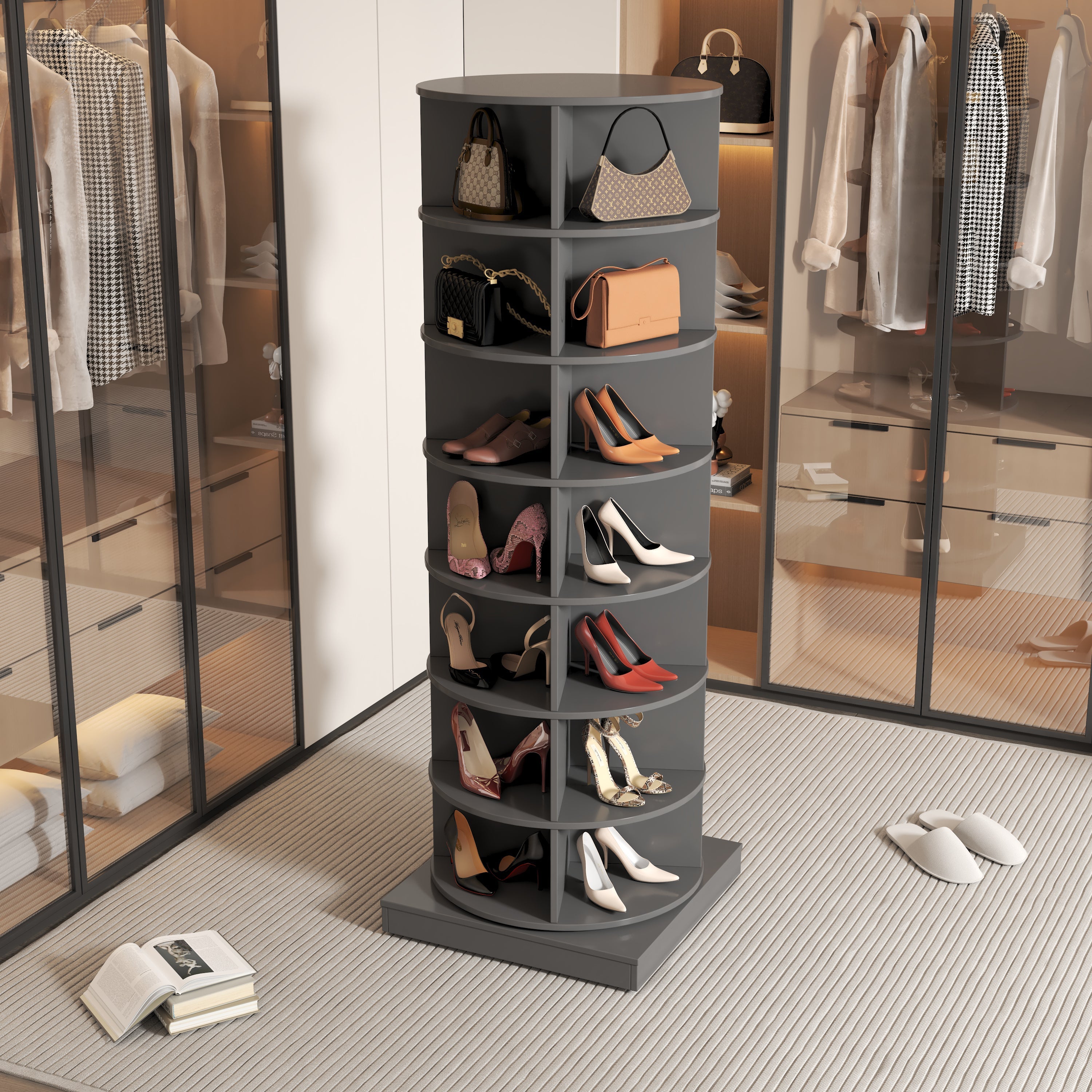 Modern 360° Rotating Shoe Cabinet 6/7 Layers Space Saver