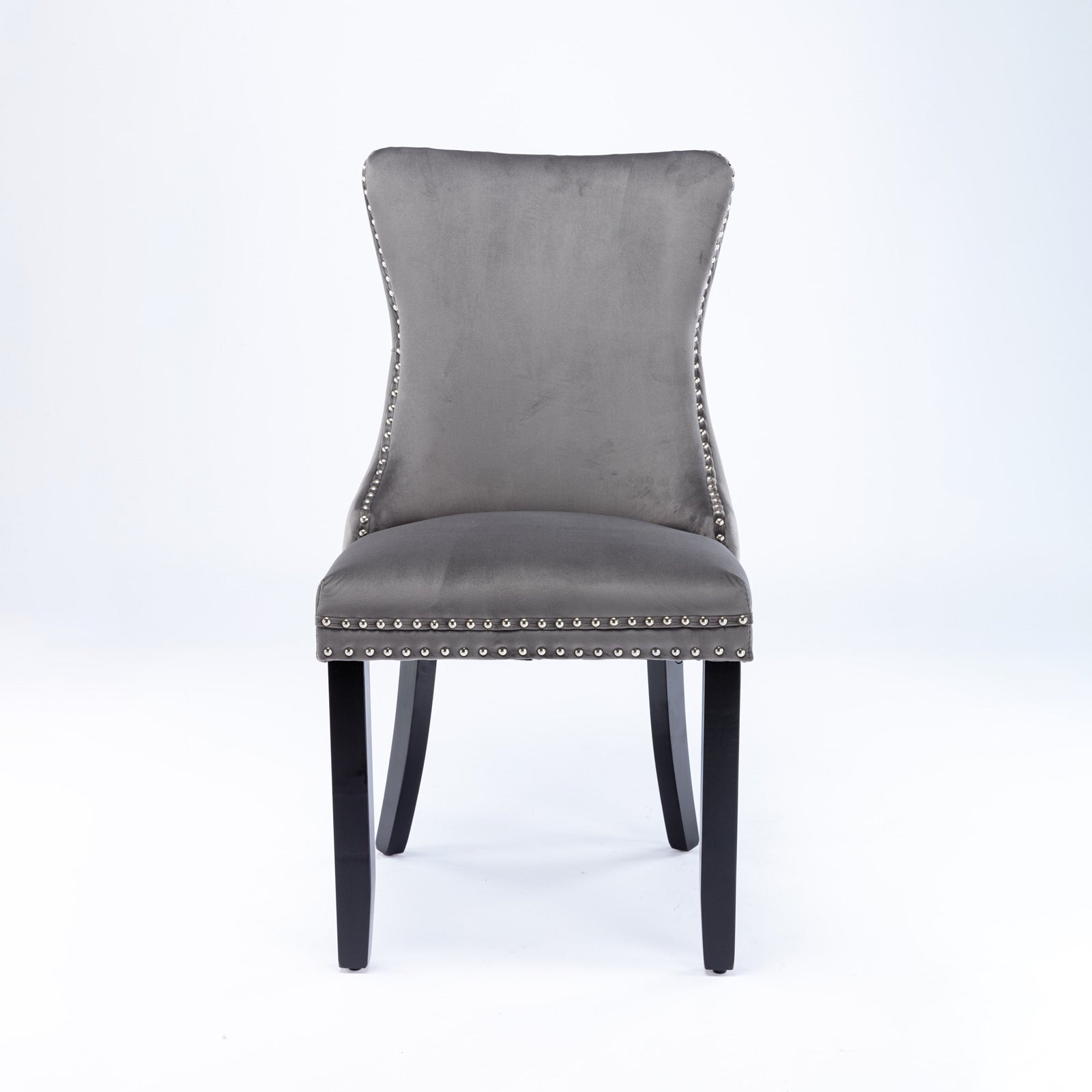 Modern Velvet Upholstered Wing-Back Dining Chairs (Set of 2)