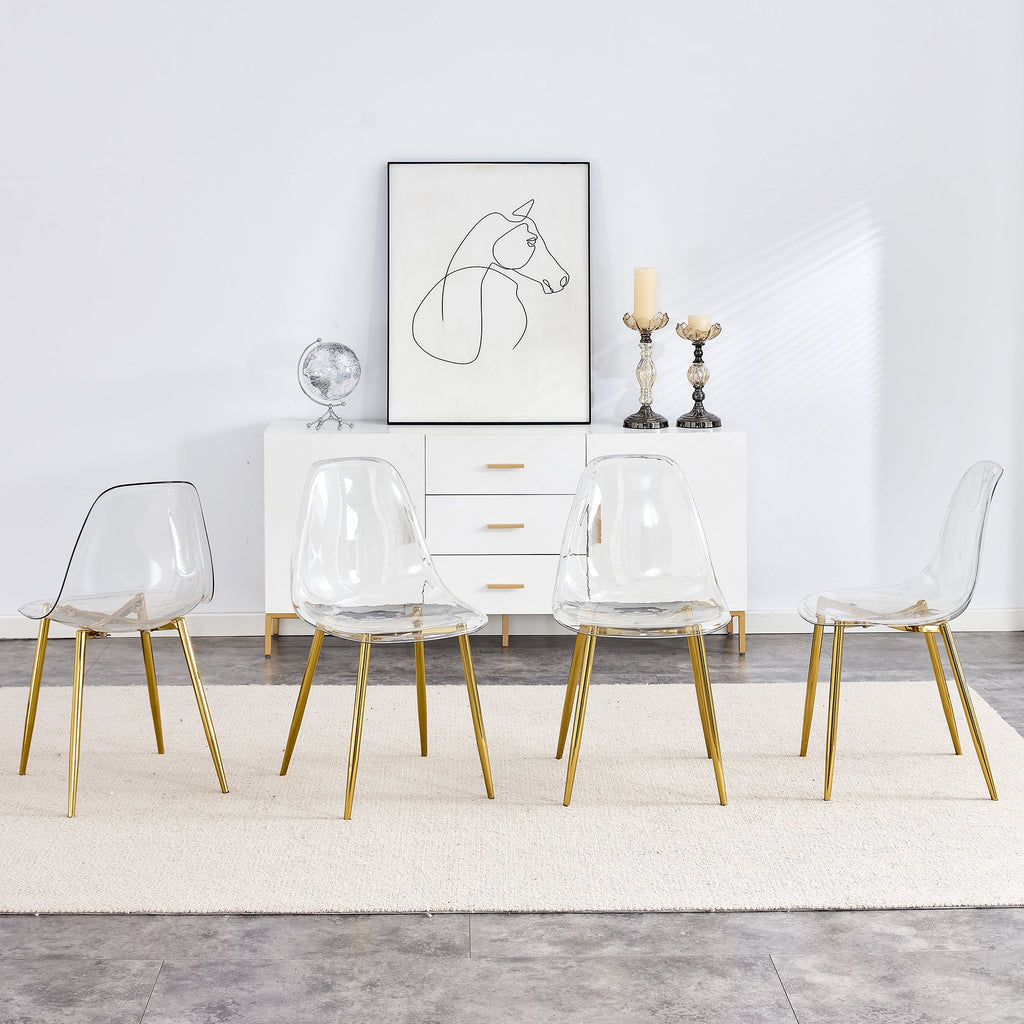 Modern Minimalist Transparent Metal Dining Chairs