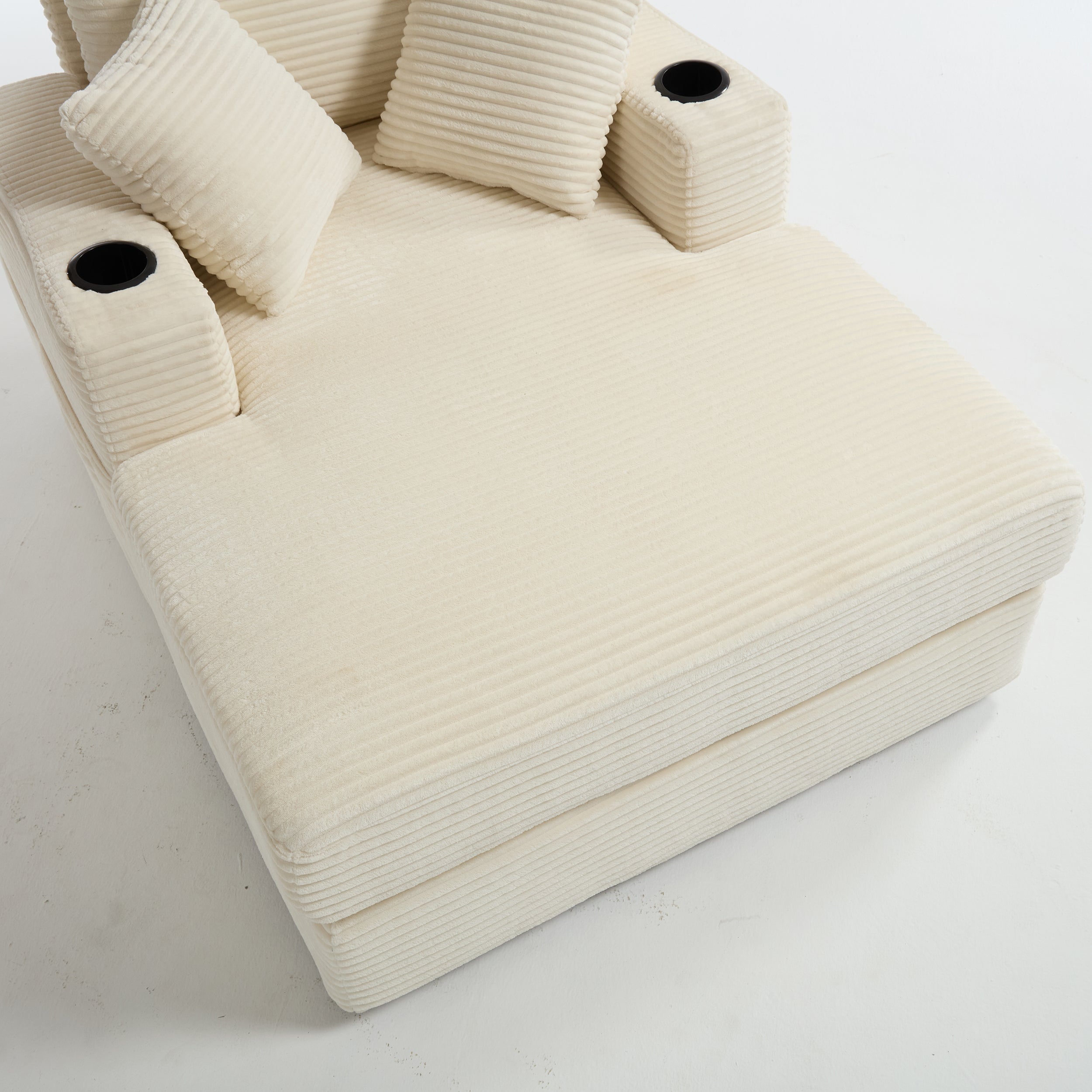 Corduroy Upholstered Chaise Lounge Sofa