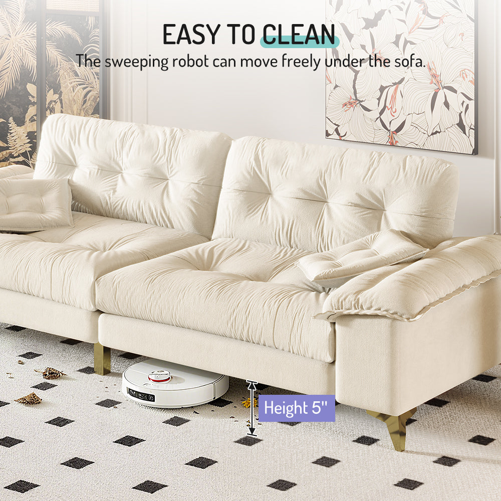 104.7 ' Modern 4-Seat Cloud Sofa with Wide Removable Armrests