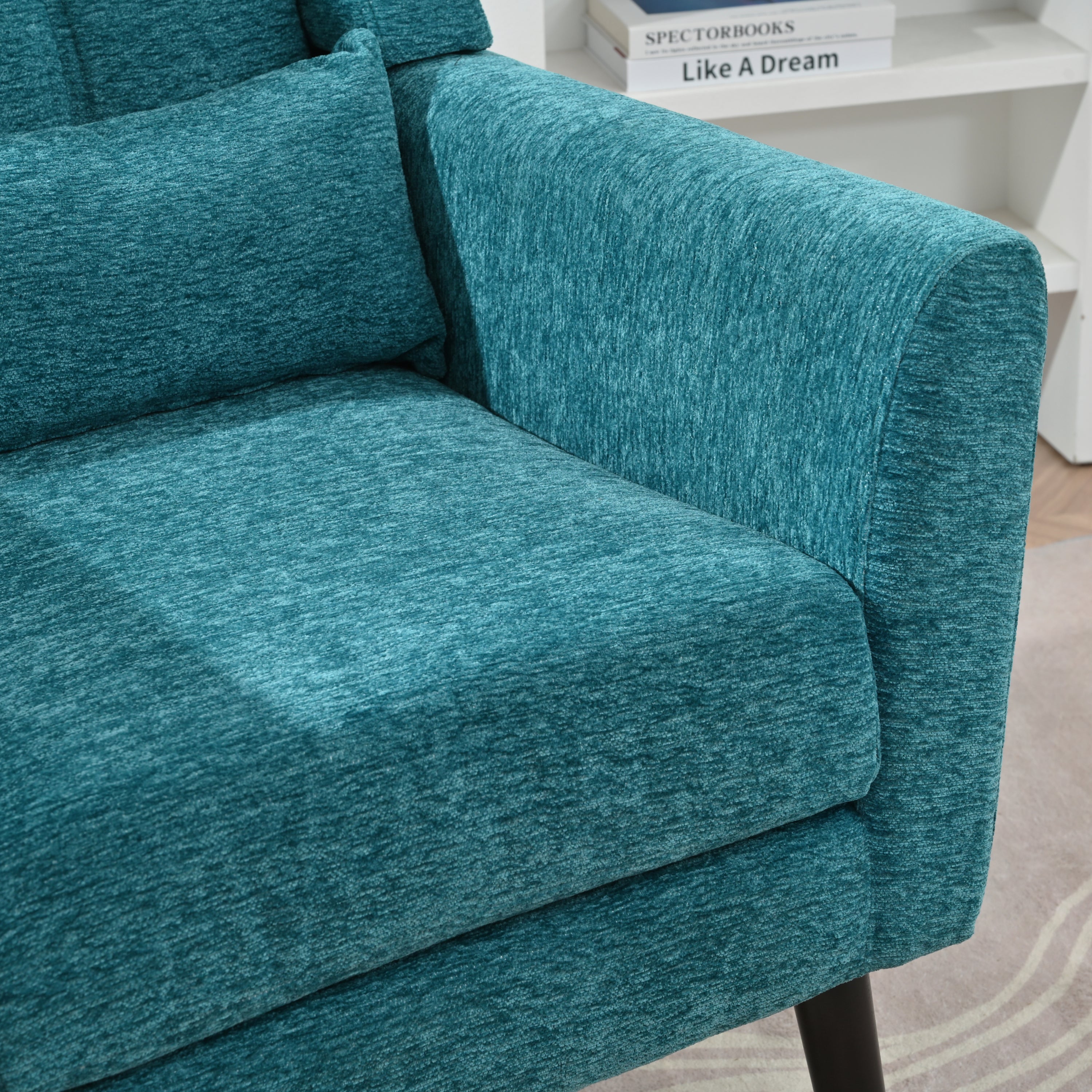 Mid-Century Chenille Accent Chair – Comfy Reading Chair with Lounge Style