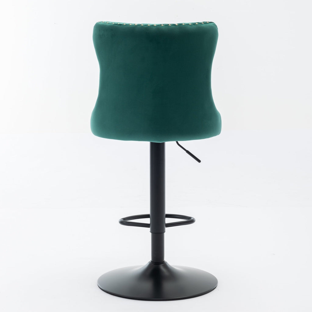 Modern Swivel Velvet Barstools Adjusatble Seat (Set of 2)