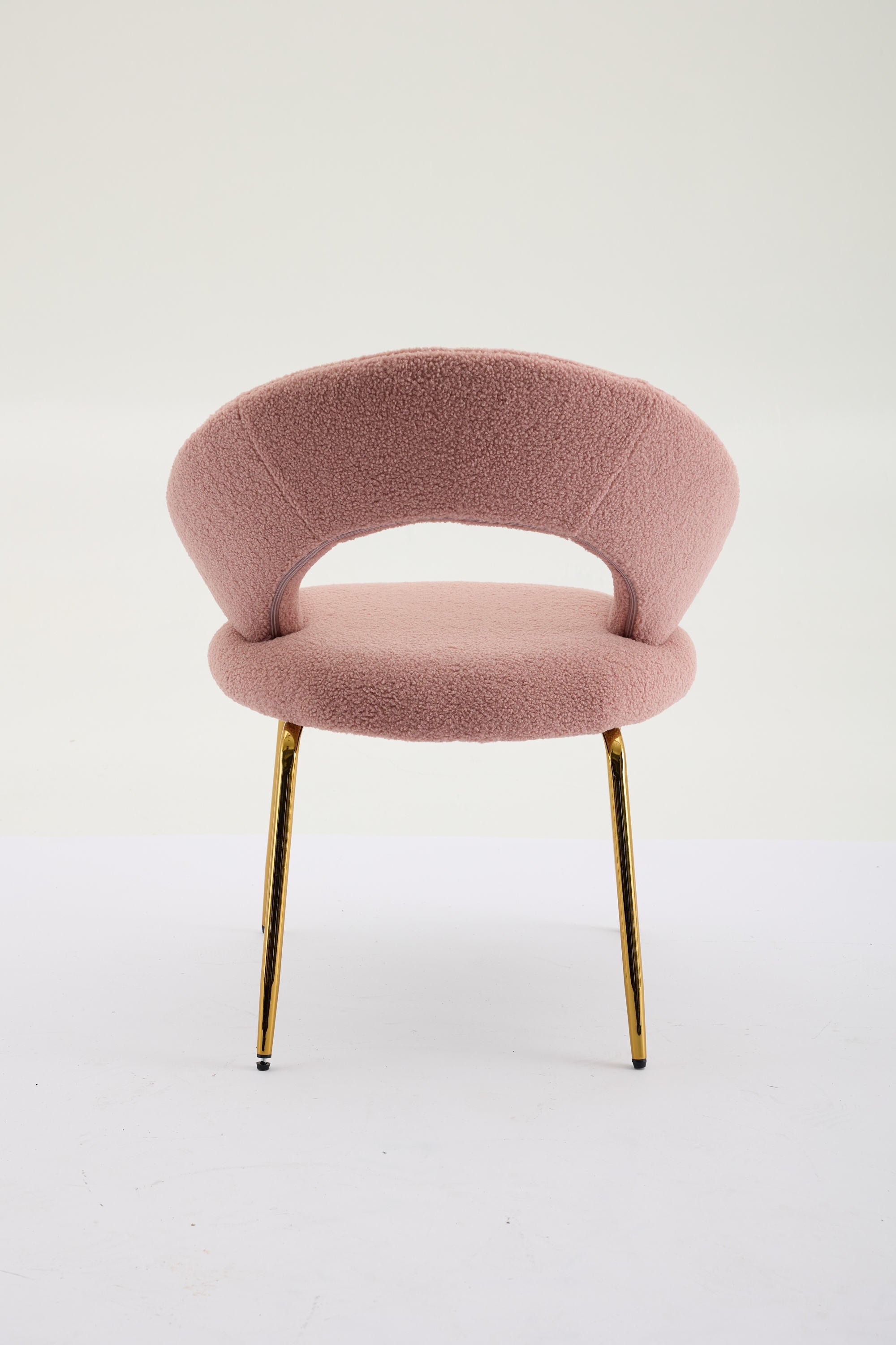 Velvet/Teddy Fabric Dining Chairs with Curved Backrest