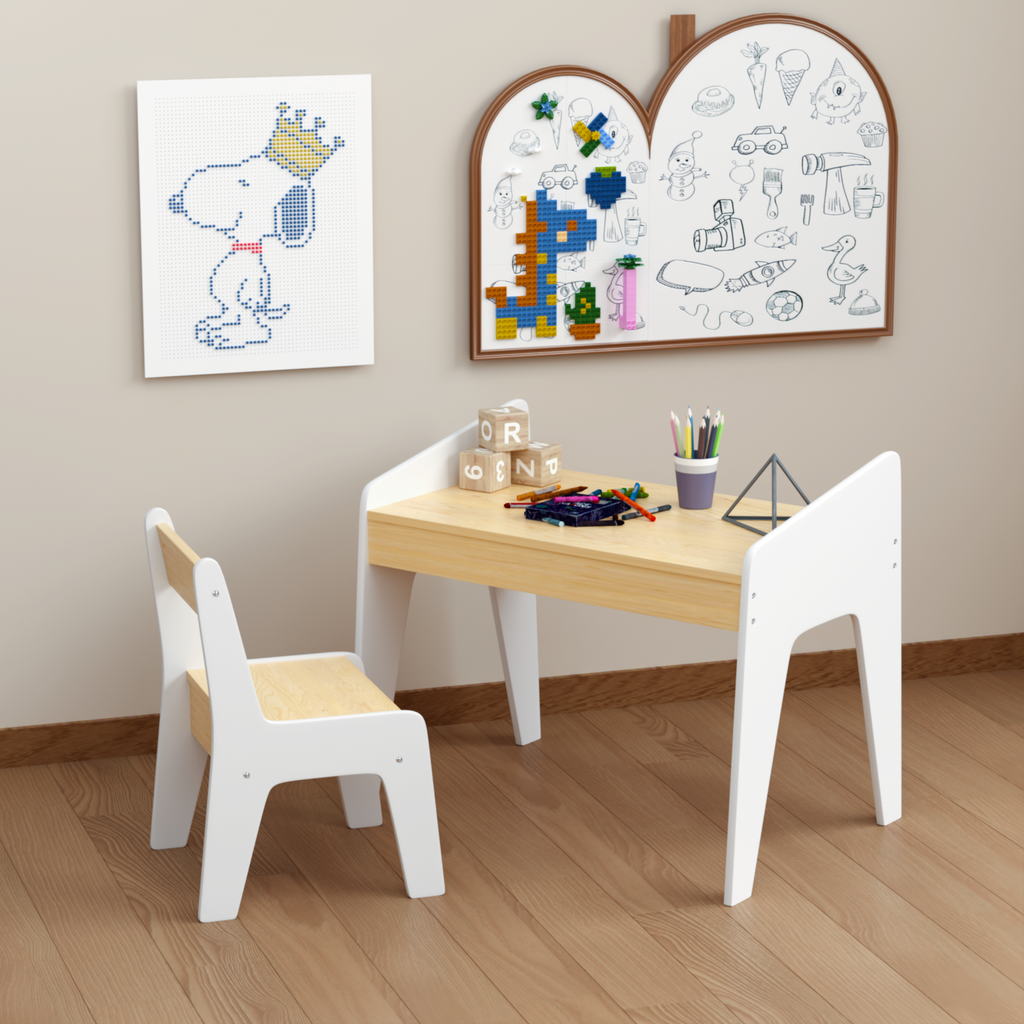Kids Wooden Table Set with One Chair