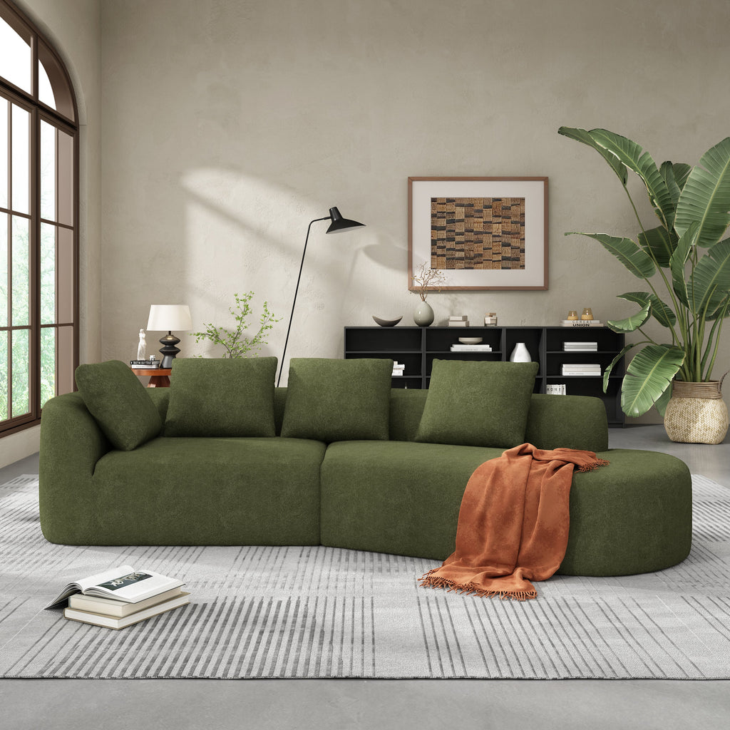 116' Modern Curved Sectional Sofa for Living Room