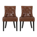 Contemporary  Light Brown PU Dining Chair (Set of 2)