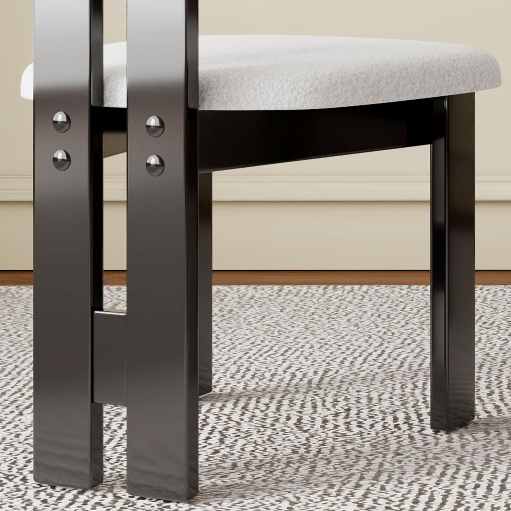 Modern Pure White Velvet Dining Chairs (Set of 2)