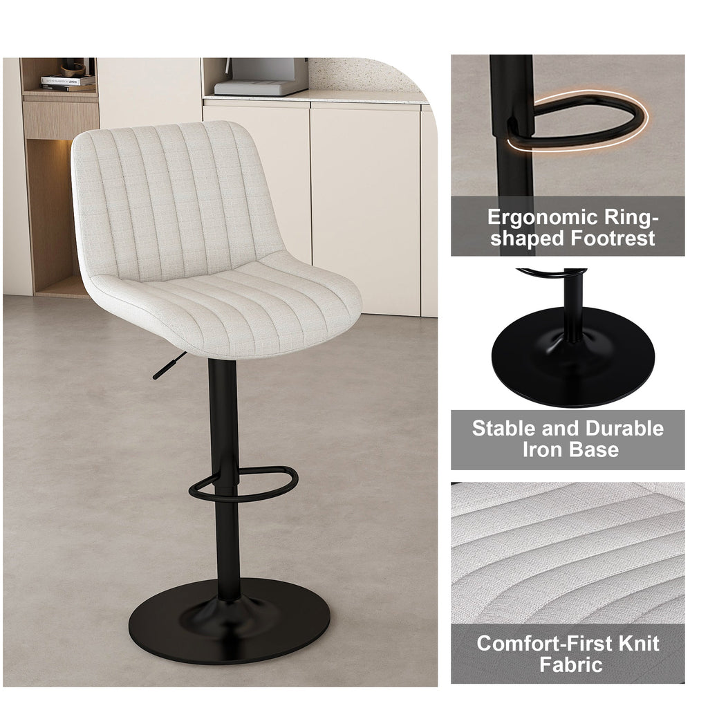 Swivel Bar Stools with Adjustable Height (Set of 2)