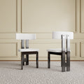 Modern Pure White Velvet Dining Chairs (Set of 2)
