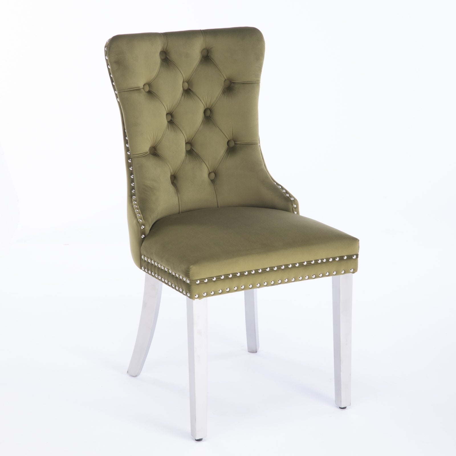 Modern High-end Tufted Solid Wood Velvet Dining Chairs (Set of 2)