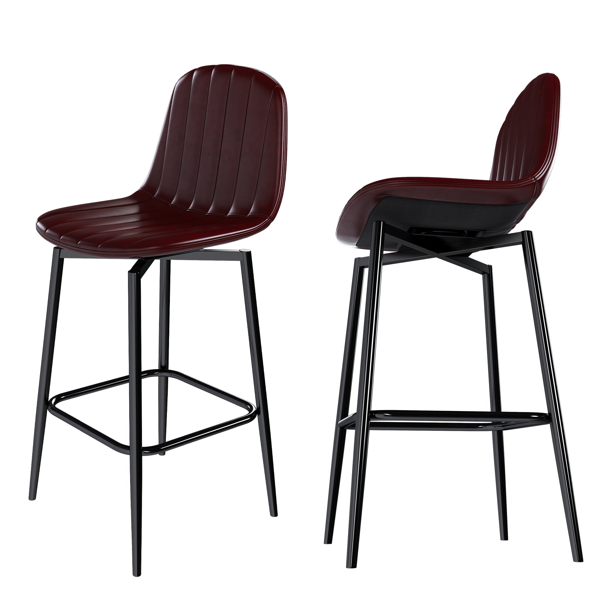 Modern Bar Stools with Swivel Mechanism (Set of 2)
