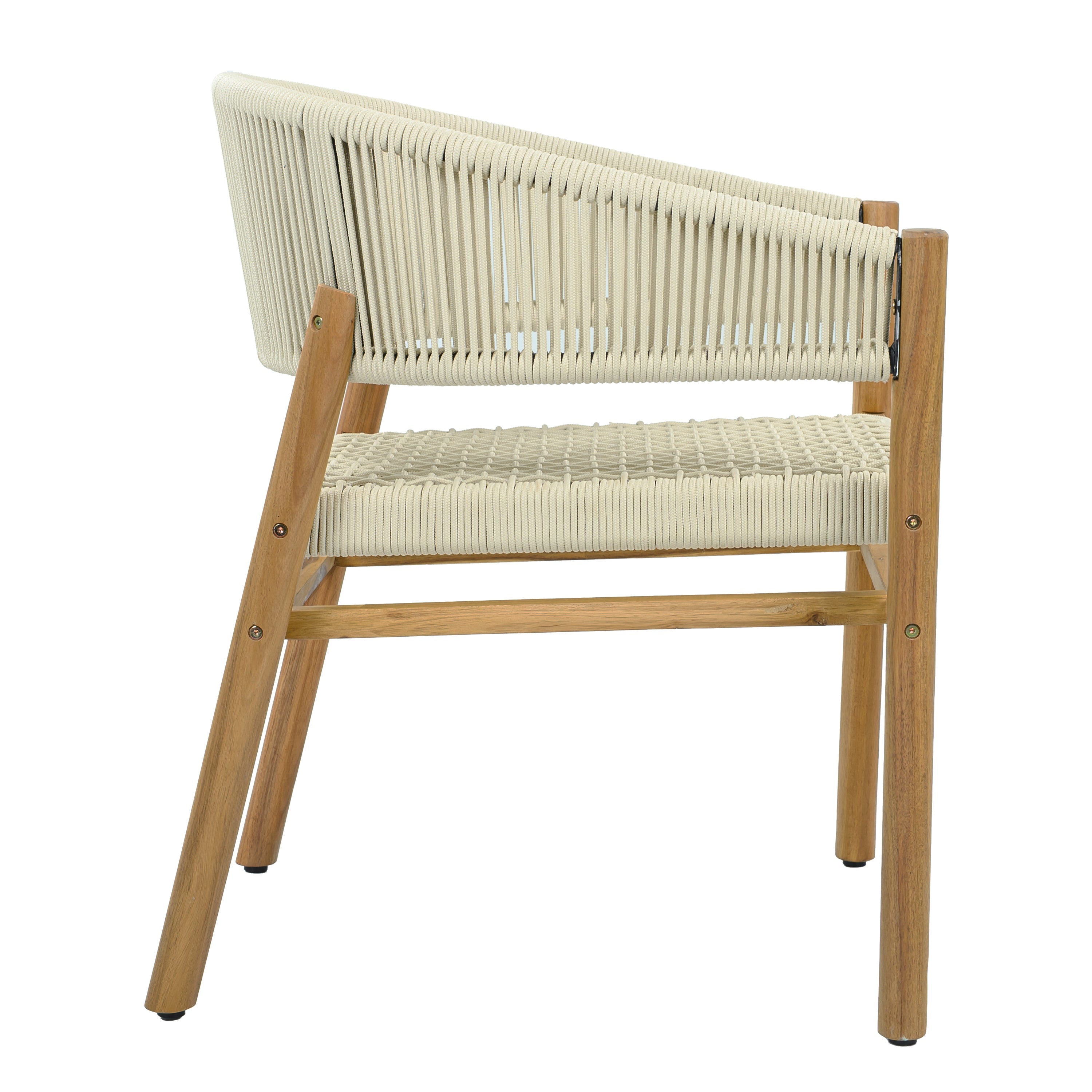 2-seat Woven Outdoor Chairs, Comfy Patio Seating with Elegant Teak Finish