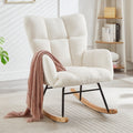 Tufted Upholstered Teddy Fabric Glider Rocking Chair