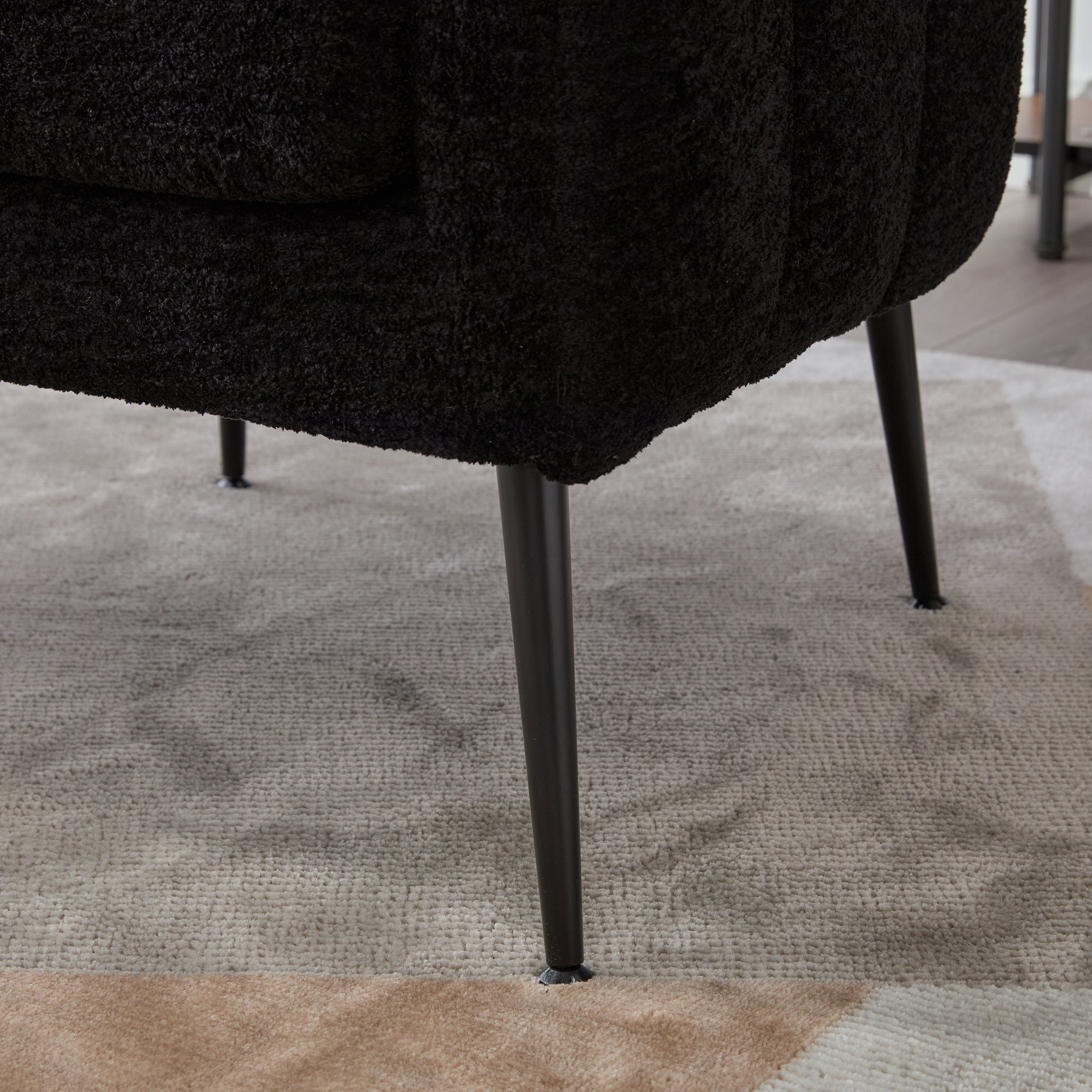Modern Upholstered Chenille Vanity Barrel Accent Chair