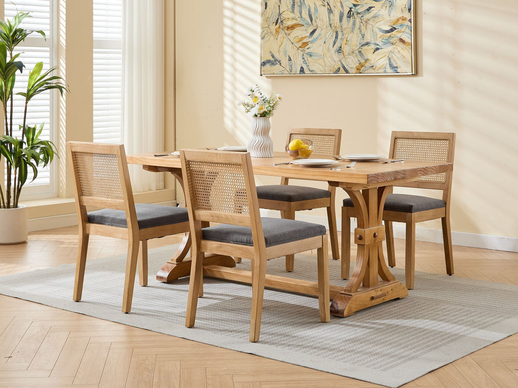 Farmhouse Rattan Dining Chairs (Set of 2)