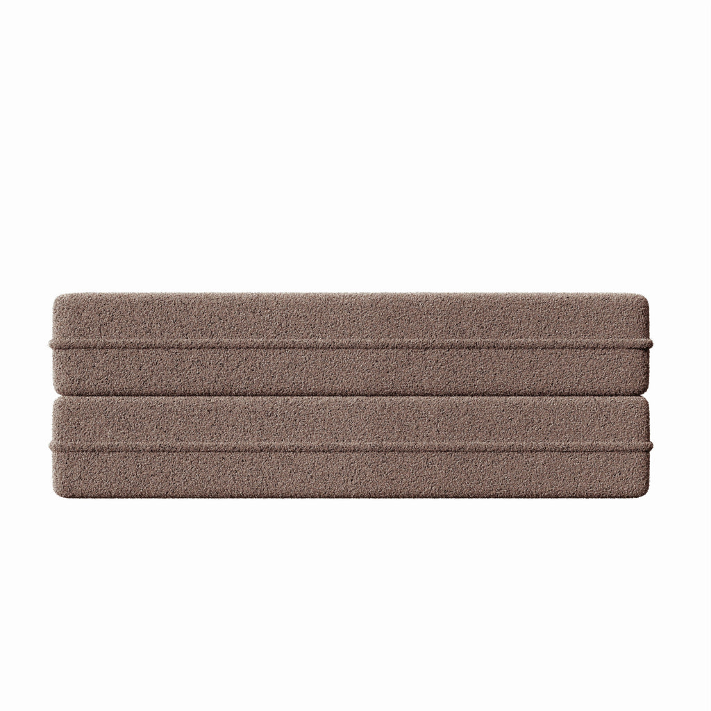 Modern Convertible Teddy Fabric Sofa with 2 Pillows