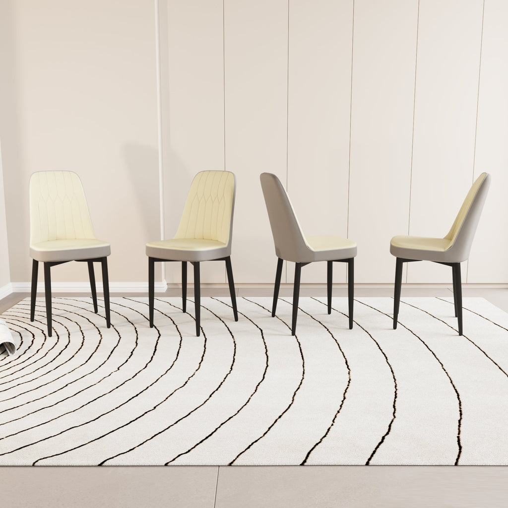 Modern Dining Chair Set of 4 with High-Quality PU Leather