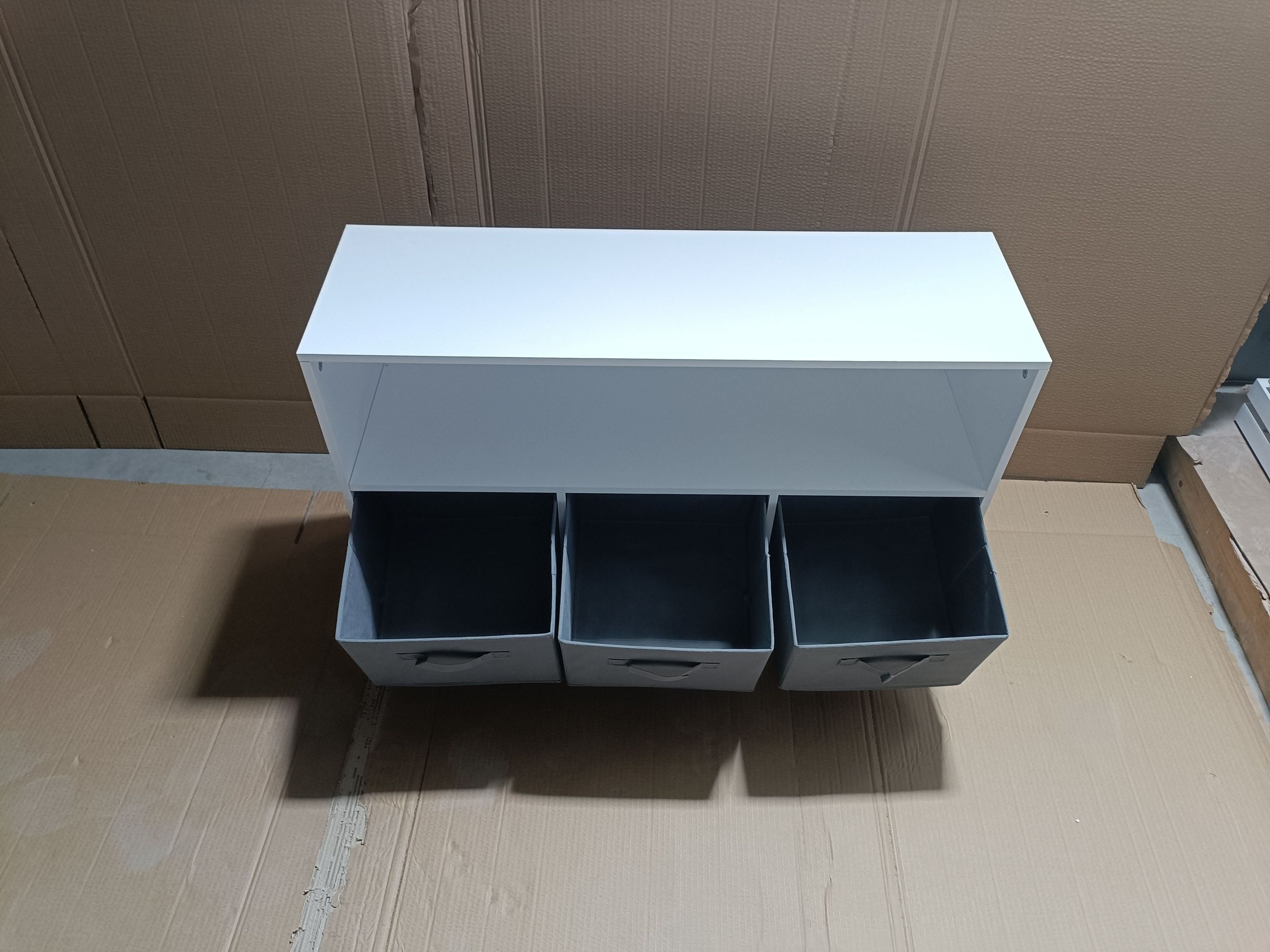 Children's Book Display Kids Bookcase with 3 Fabric Bins
