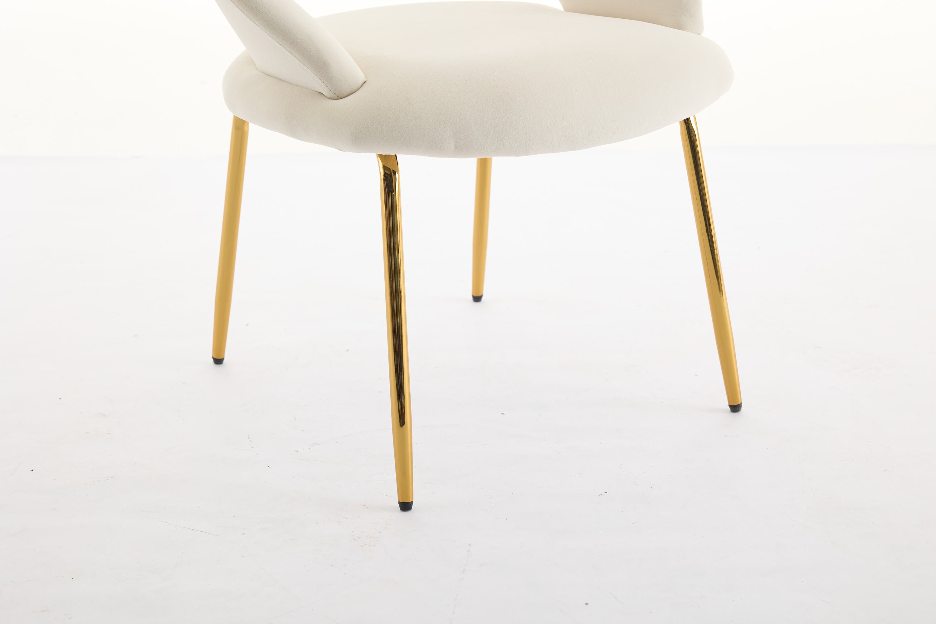 Velvet/Teddy Fabric Dining Chairs with Curved Backrest