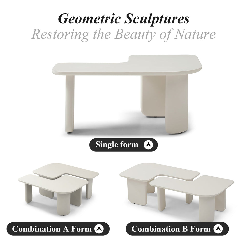 35.43' L-Shape Modern Coffee Table
