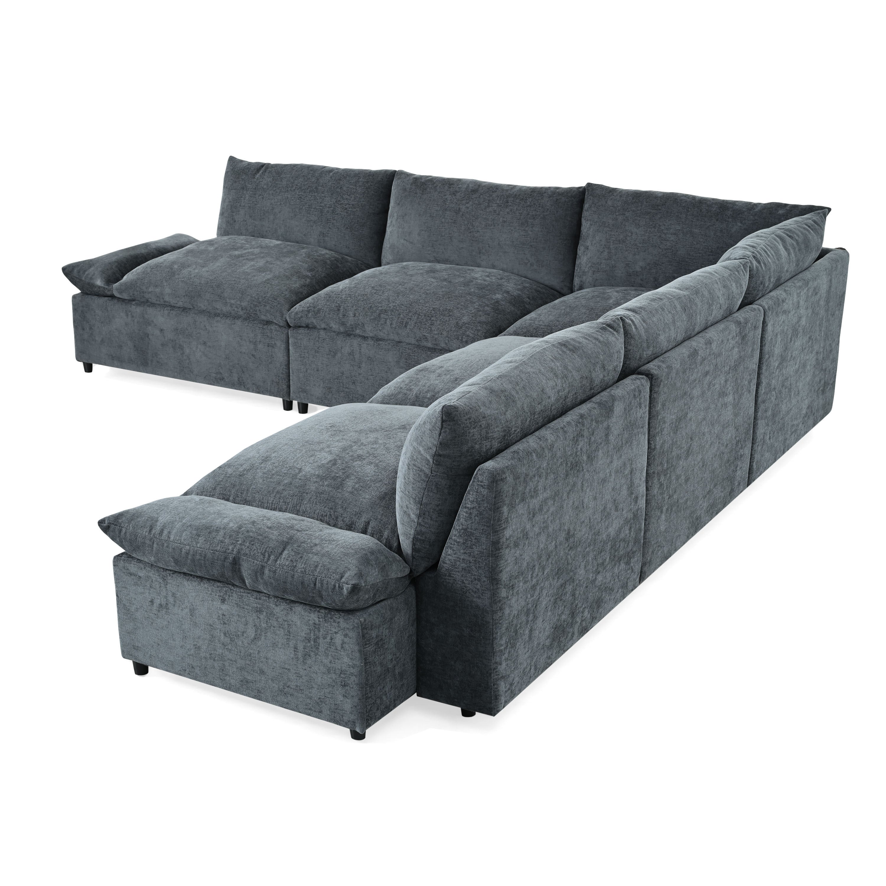 115.5' Modular Deep Gray Sectional Sofa