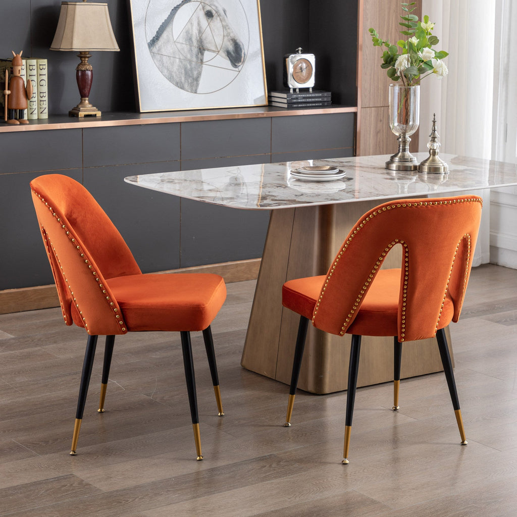 Modern Velvet Upholstered Dining Chair (Set of 2)