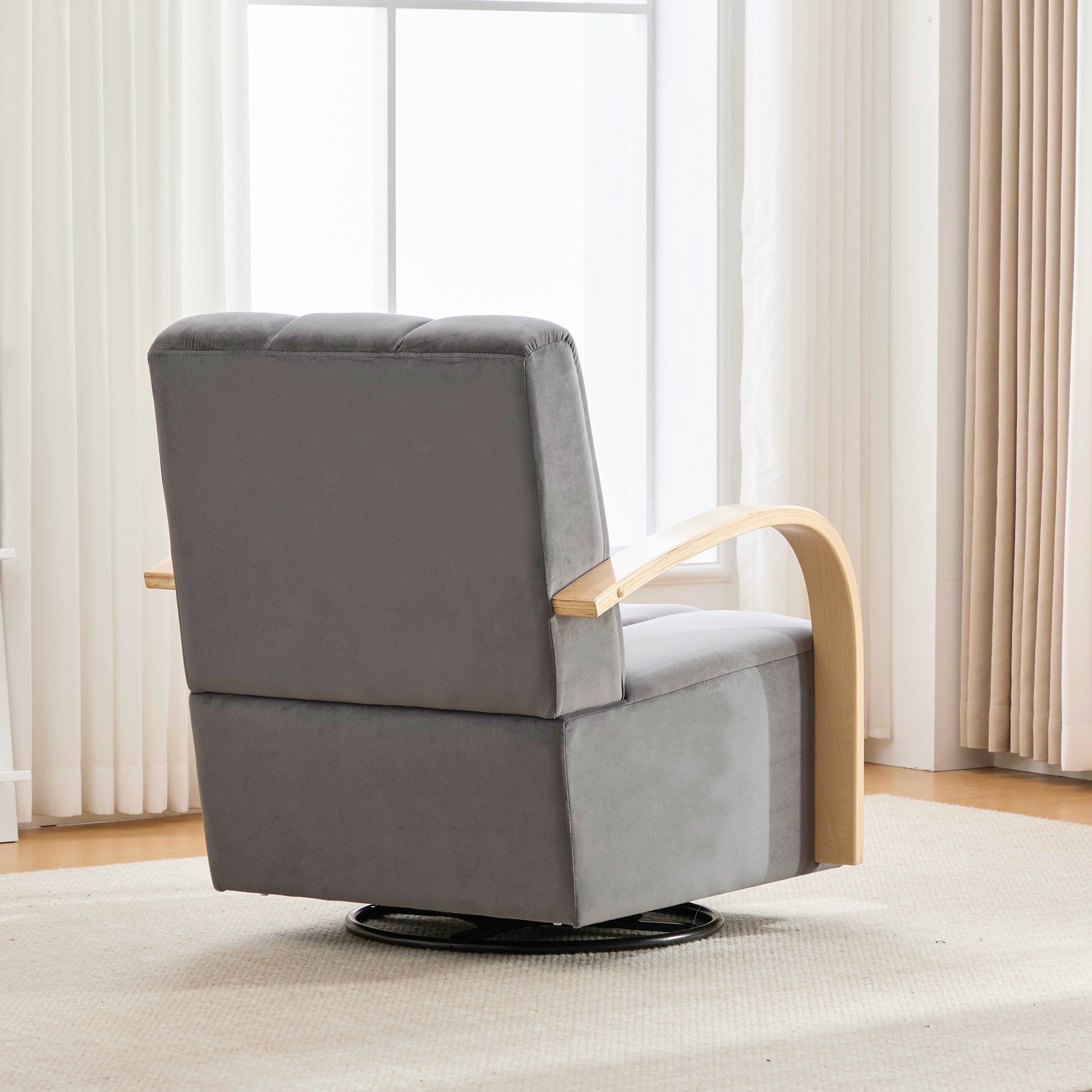 Modern Upholstered 360° Swivel Accent Chair