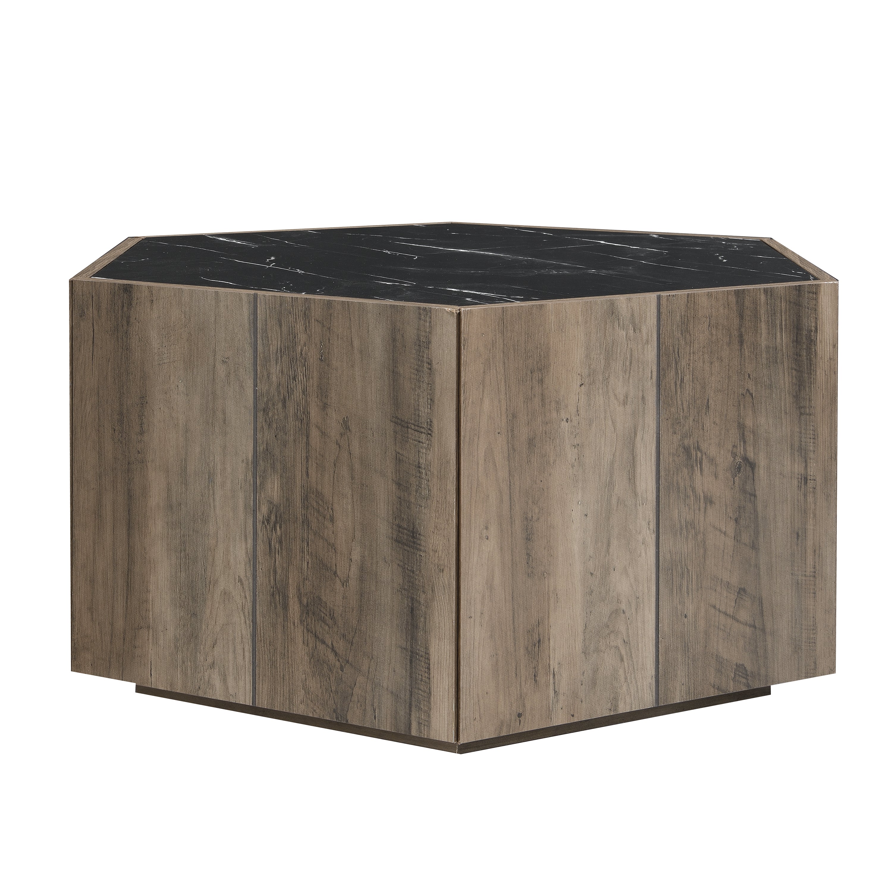 Hexagonal Rustic Retro Wood Coffee Table
