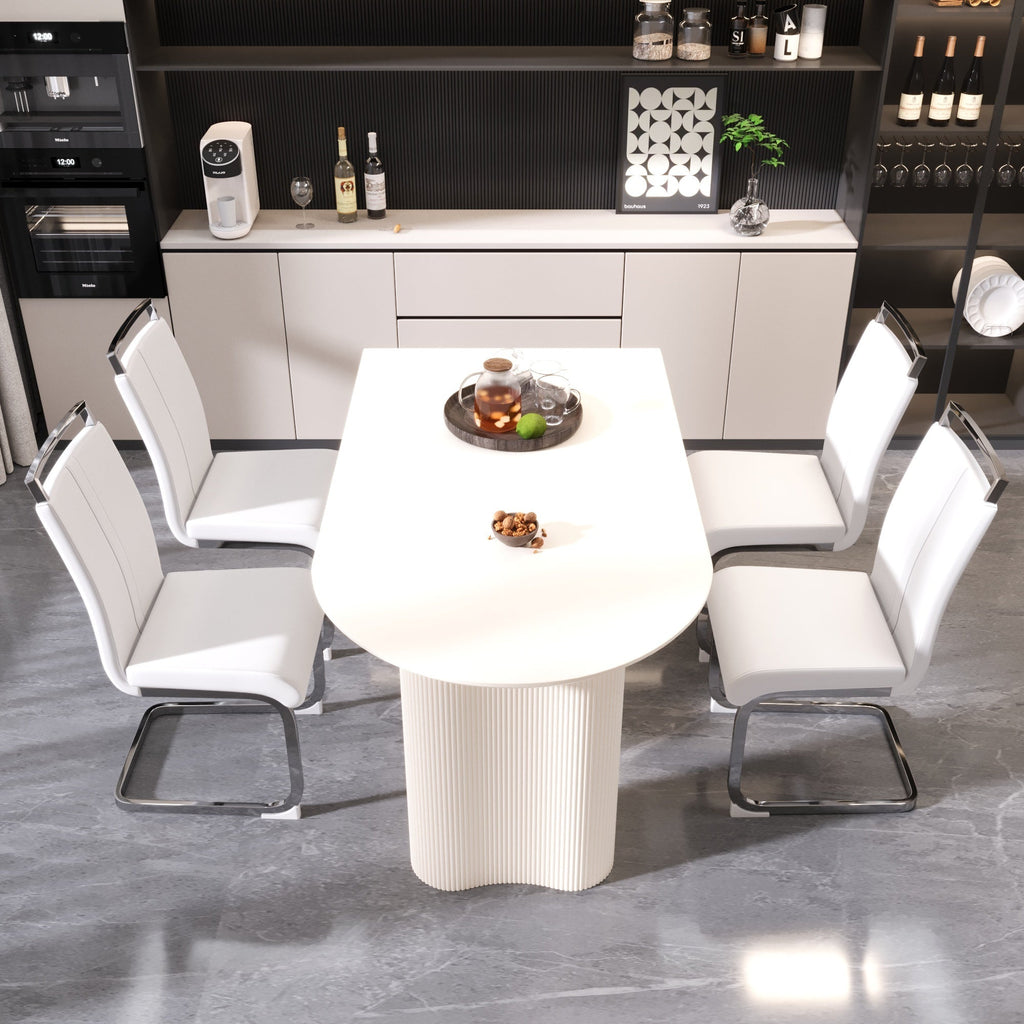 63 ' Medieval Modern MDF Dining Room Set