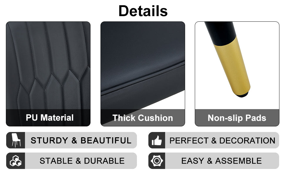 Modern PU Artificial Leather Dining Chairs (Set of 4)
