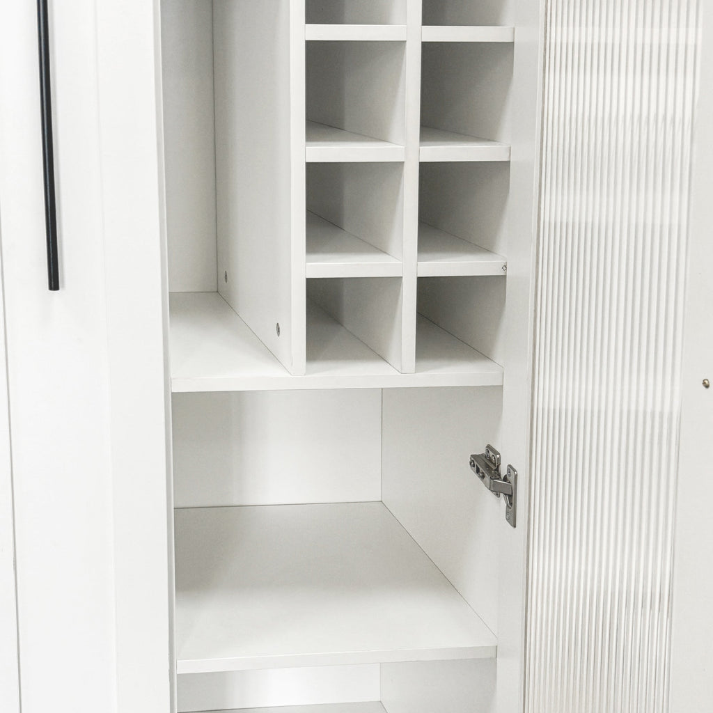 Farmhouse Kitchen Storage Cabinet with Glass Doors