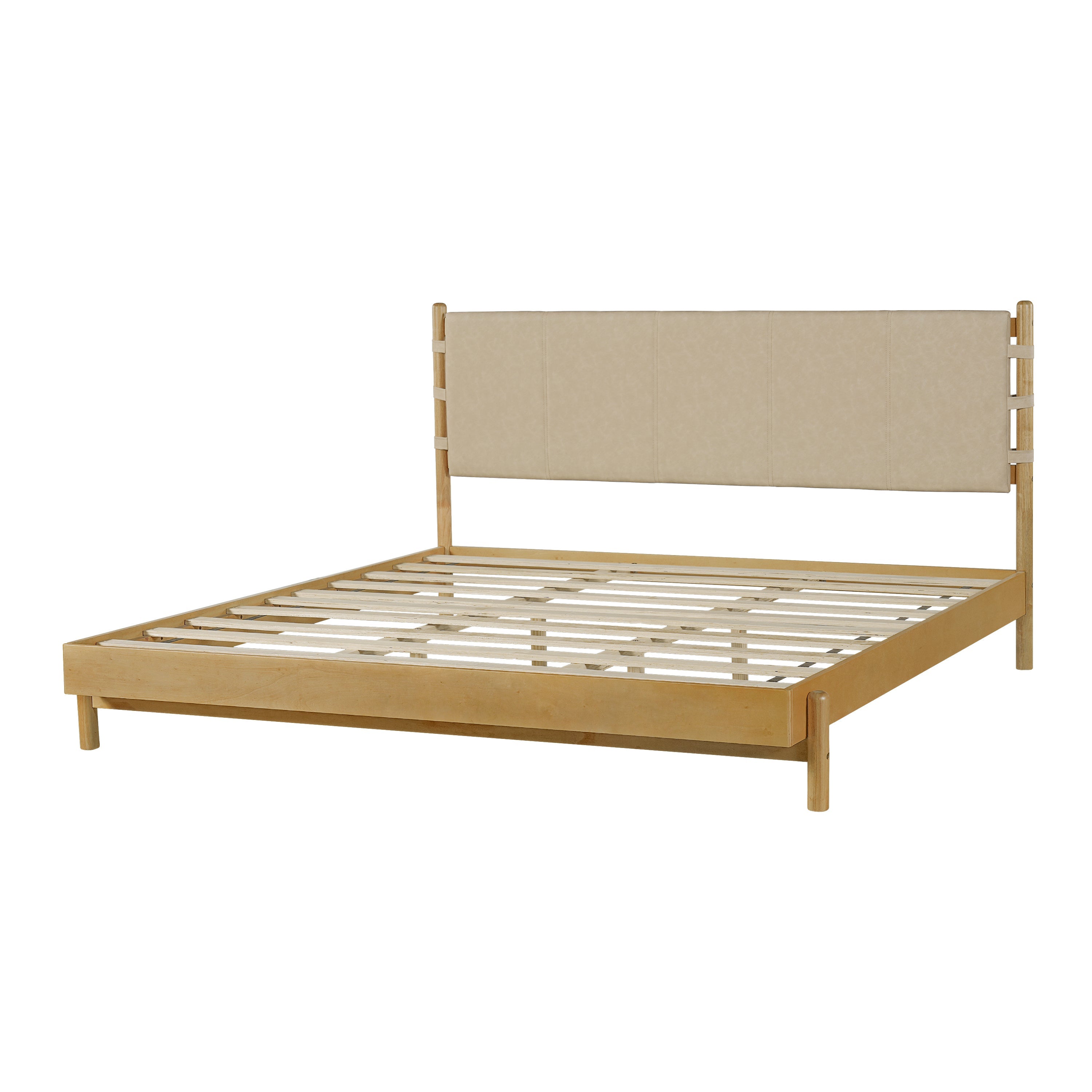 Modern King Bed Frame Set with 2 Nightstands