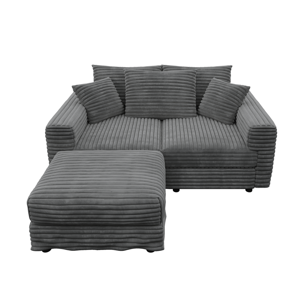 82.7' Modern Comfy Cloud Couch Sofa with Soft Pillows + Ottomans Option
