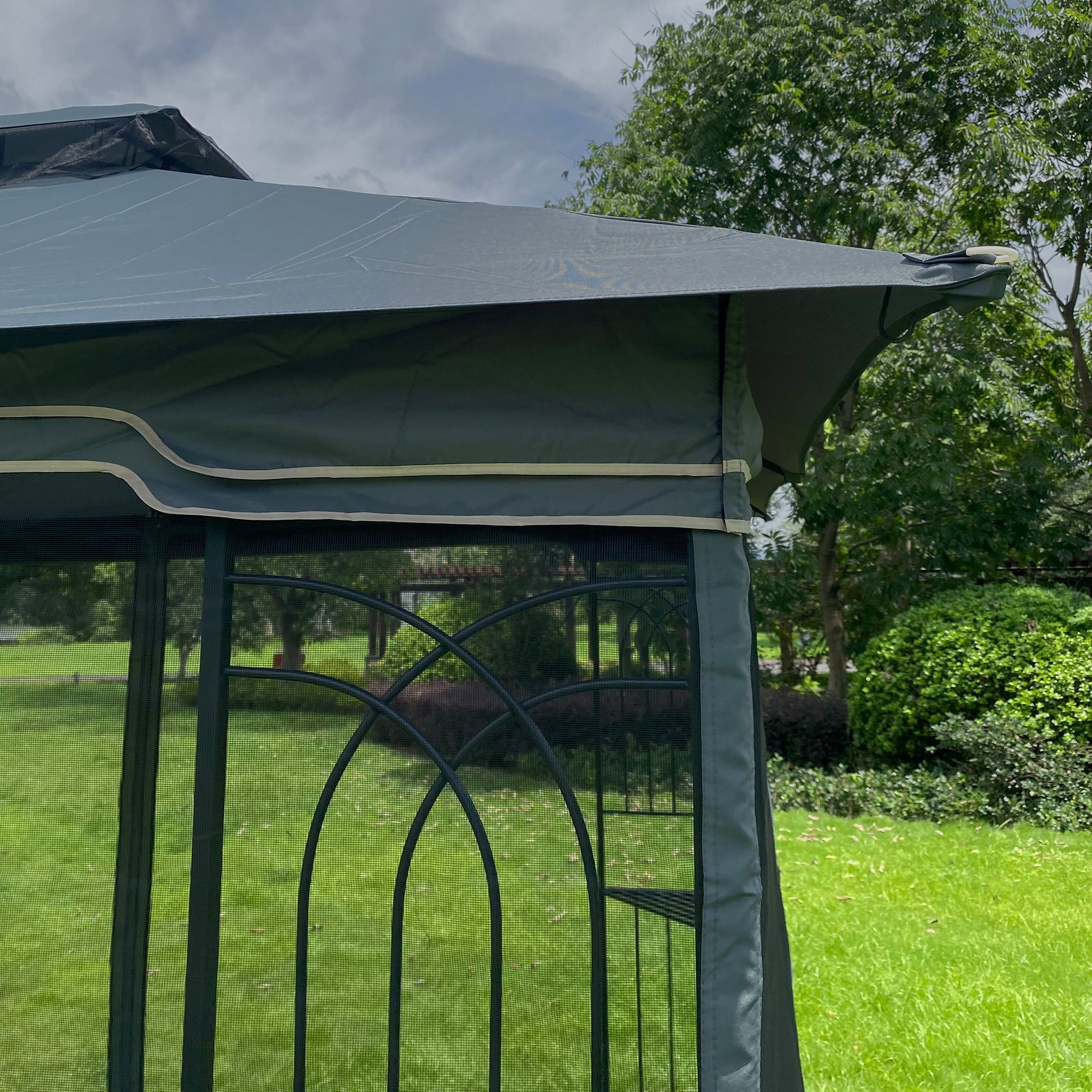 Patio Gazebo Tent with Ventilated Double Roof and Mosquito Net for Backyard or Garden