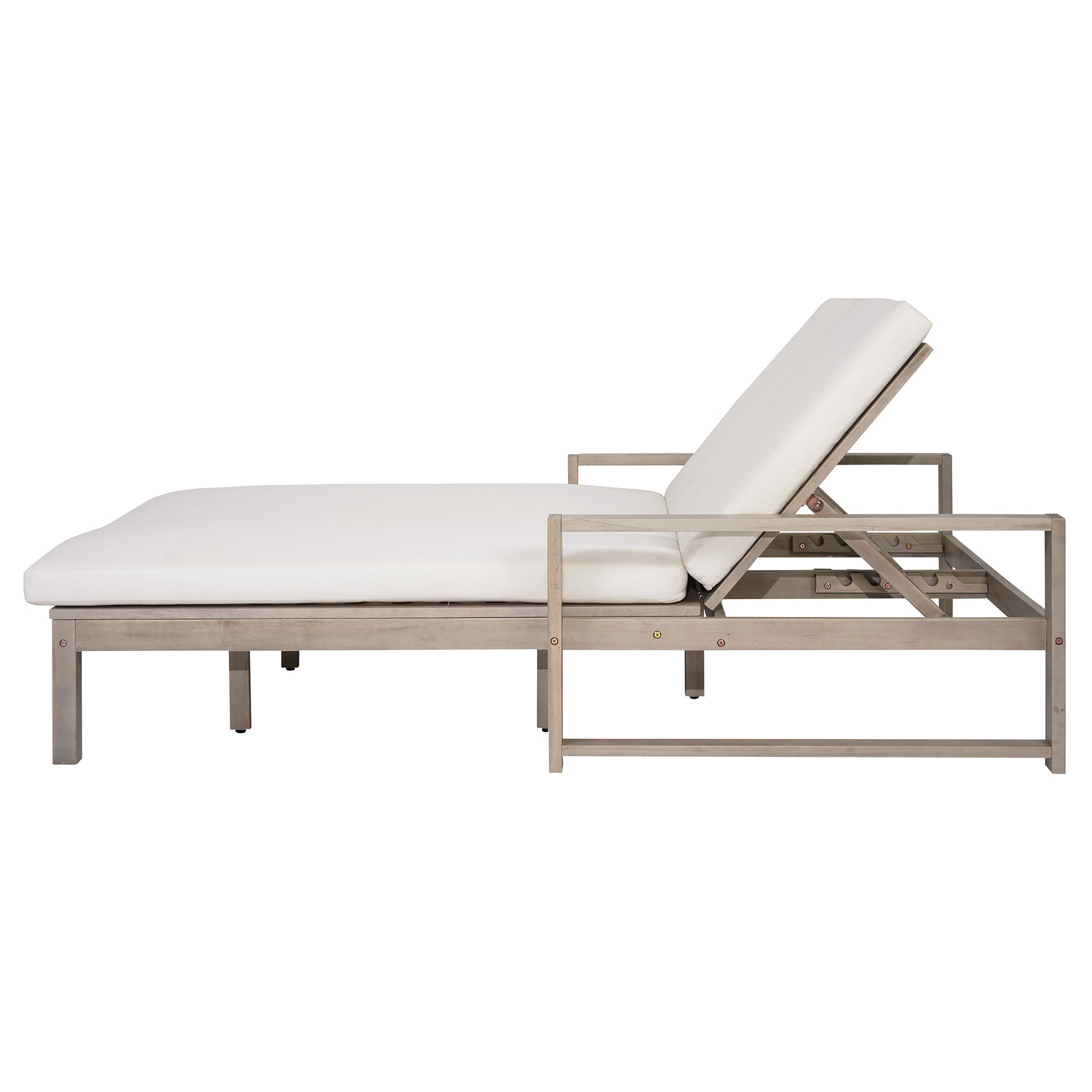 Double chaise lounge 5 position adjustable backs cushioned ideal for patio poolside relaxation
