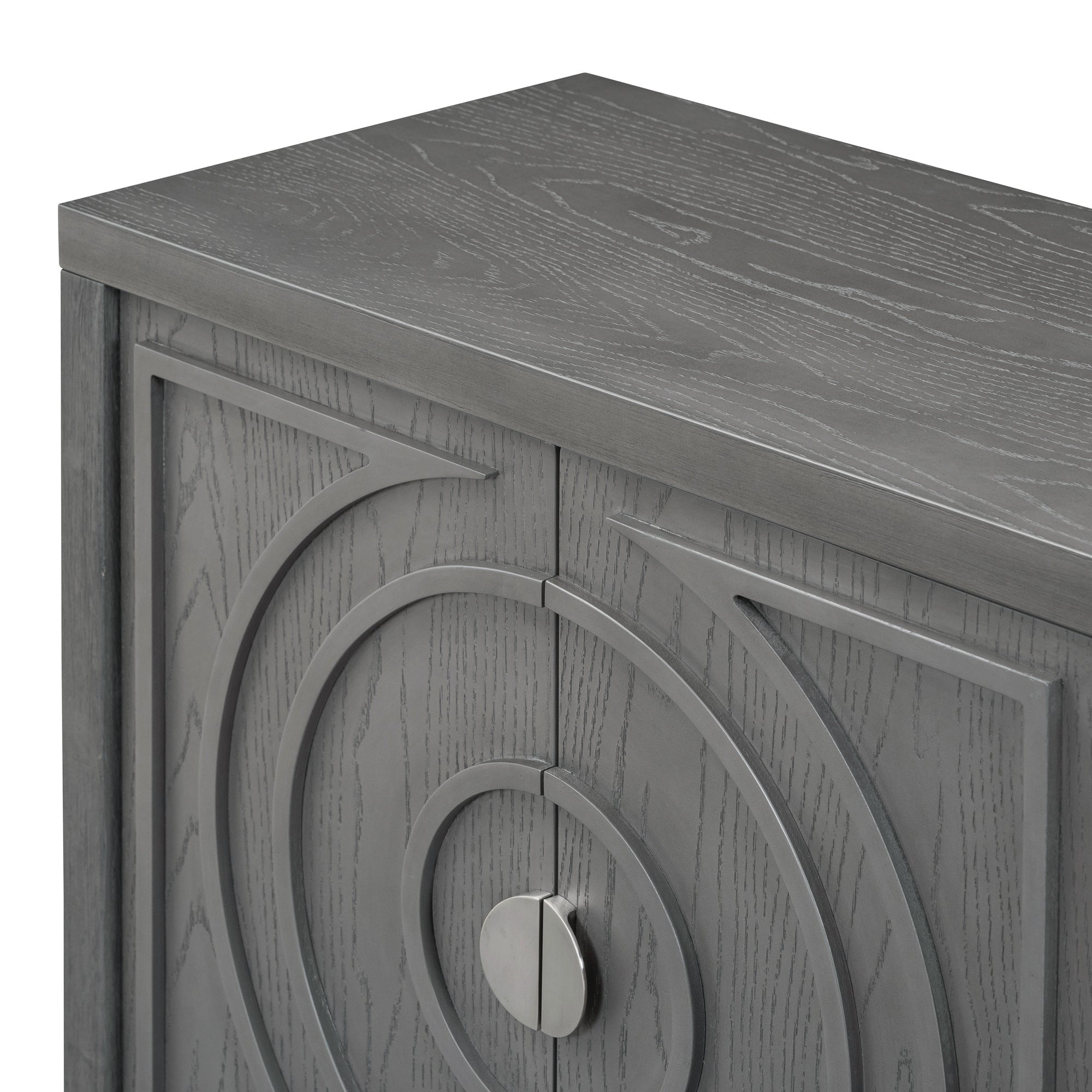 60" Circular Groove Design Sideboard Door for Living Room