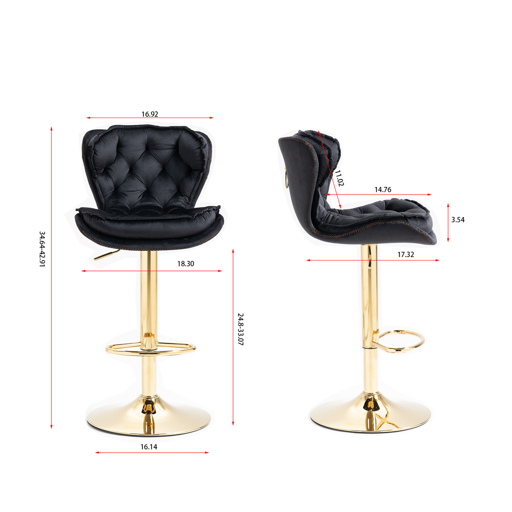 Bar Stools with Chrome Footrest and Base (Set of 2 )