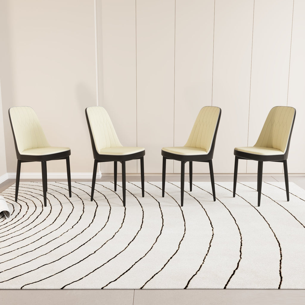 Modern Dining Chair Set of 4 with High-Quality PU Leather