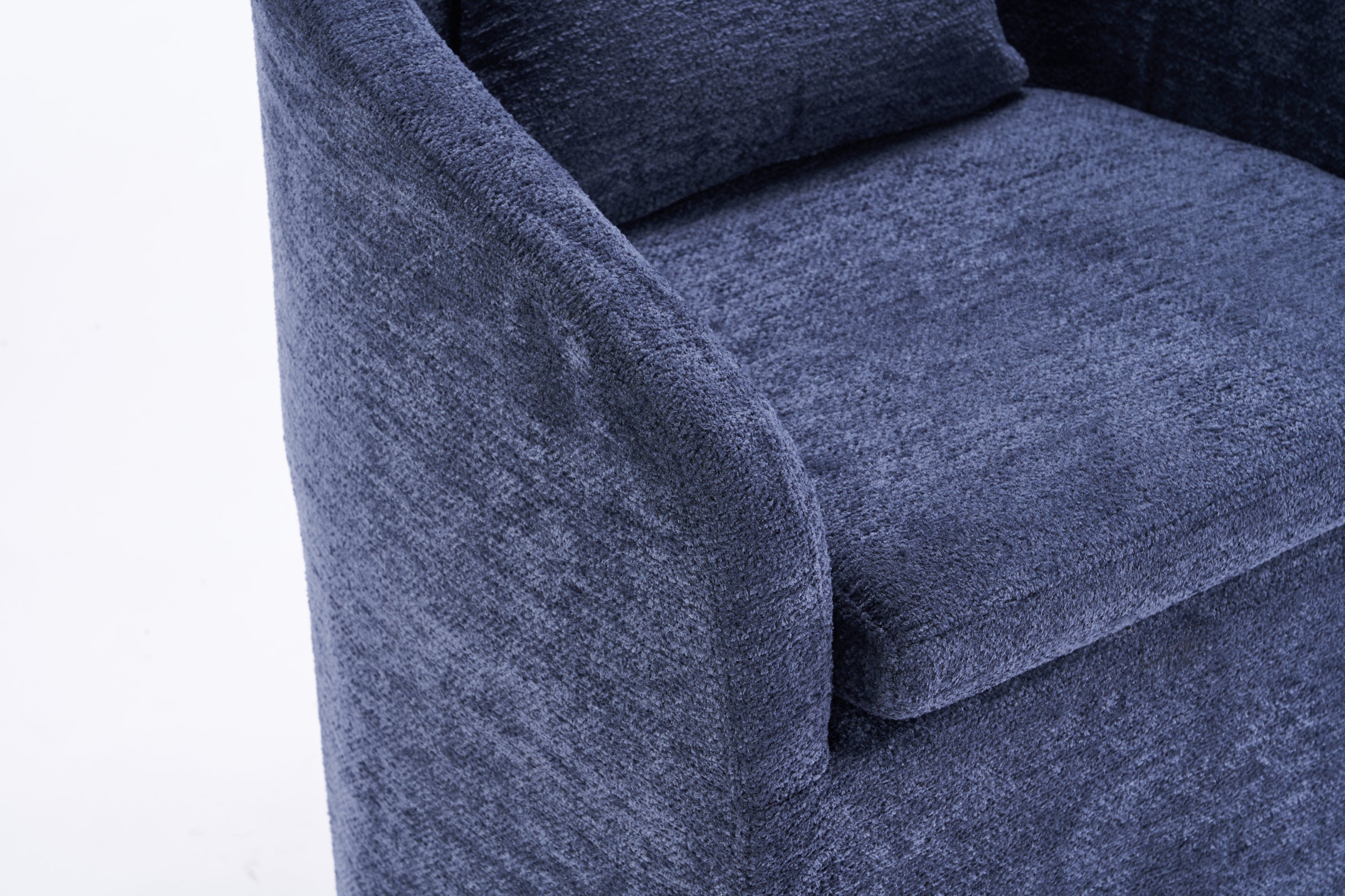 Modern Chenille Fabric Dining Armchair with Back Cushion