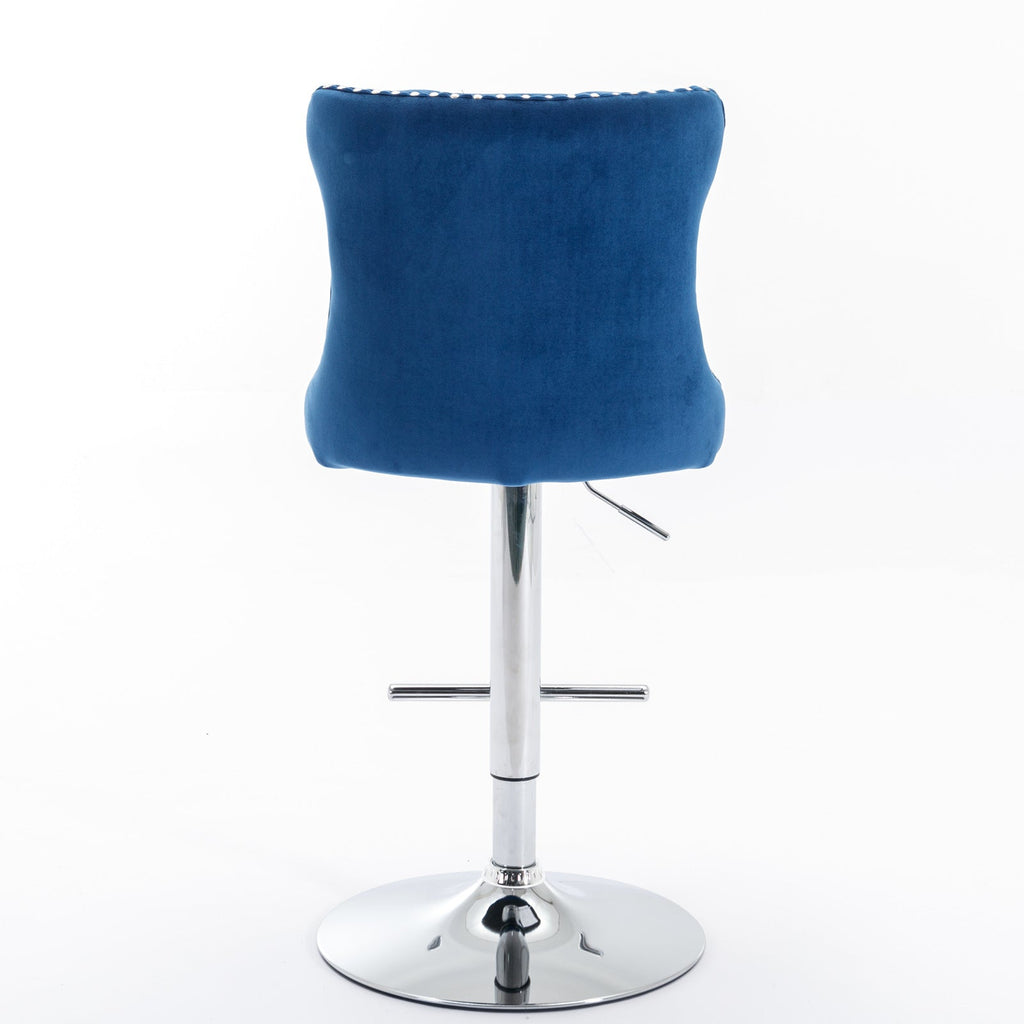 25-33 Inch Modern Velvet Swivel Barstools (Set of 2)