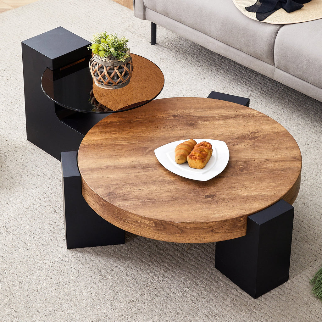 Modern Simple Double-Layer Round Coffee Table