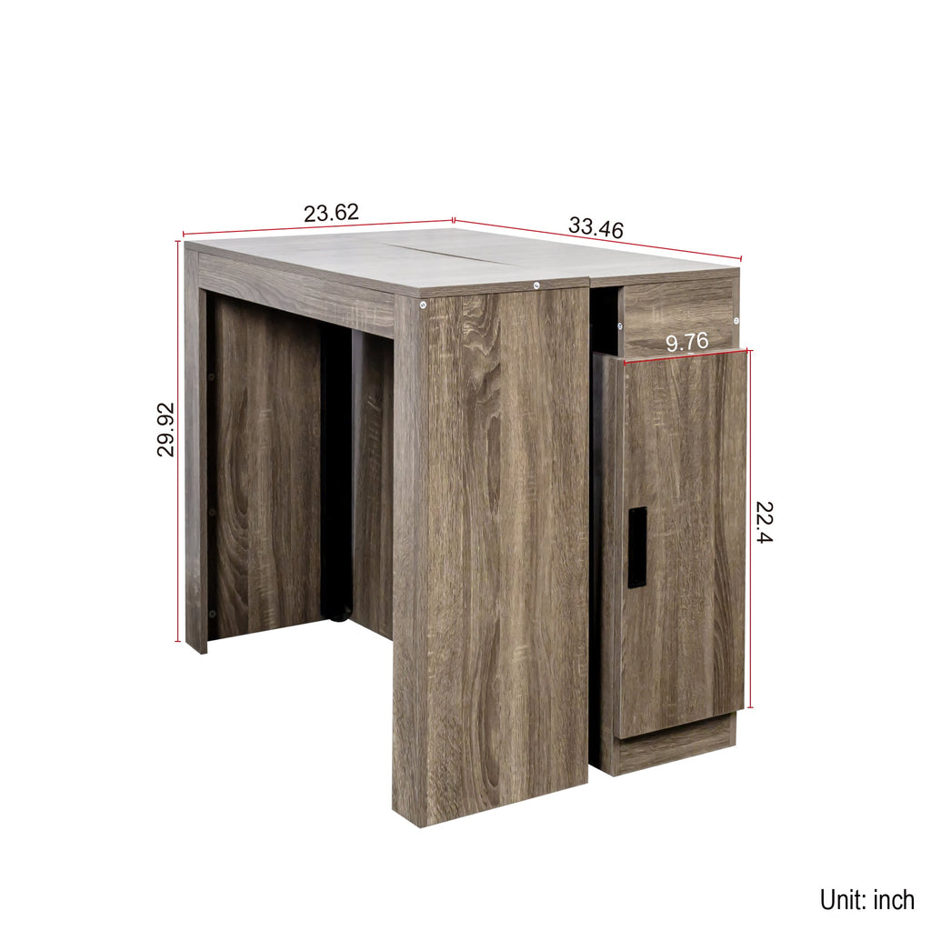 Modern Multifunctional Extendable Dining Table with Outlet