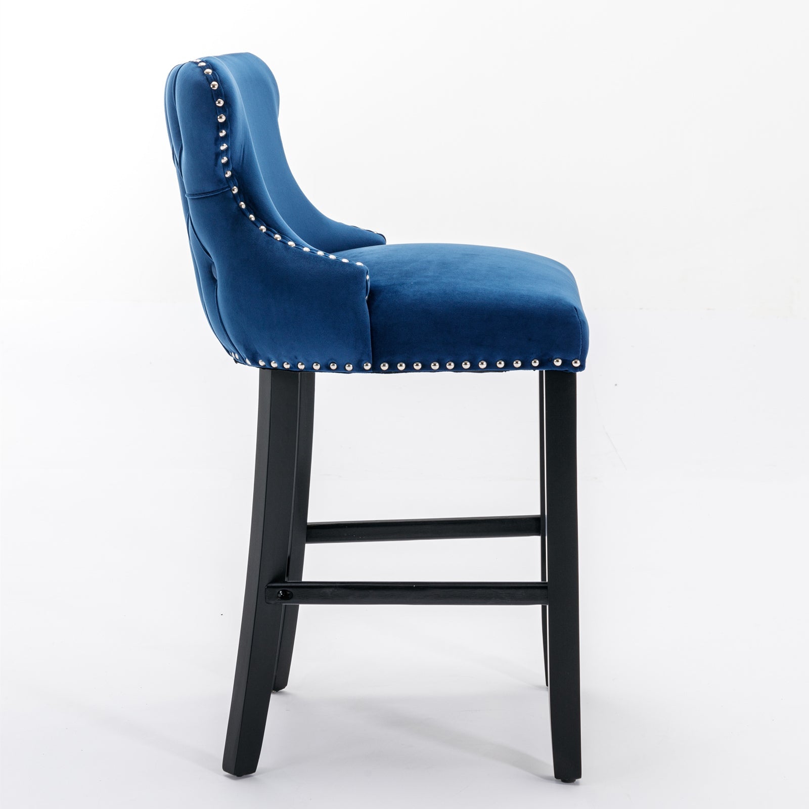 Leisure Style Velvet Upholstered Wing-Back Barstools (Set of 2)