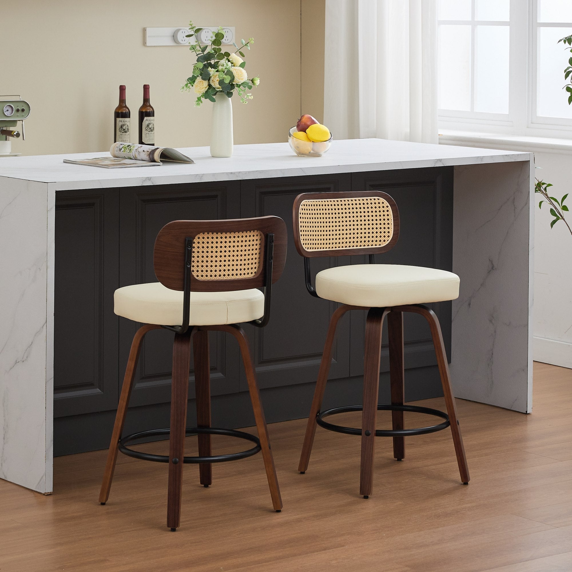 2Pcs Counter Height Bar Stools