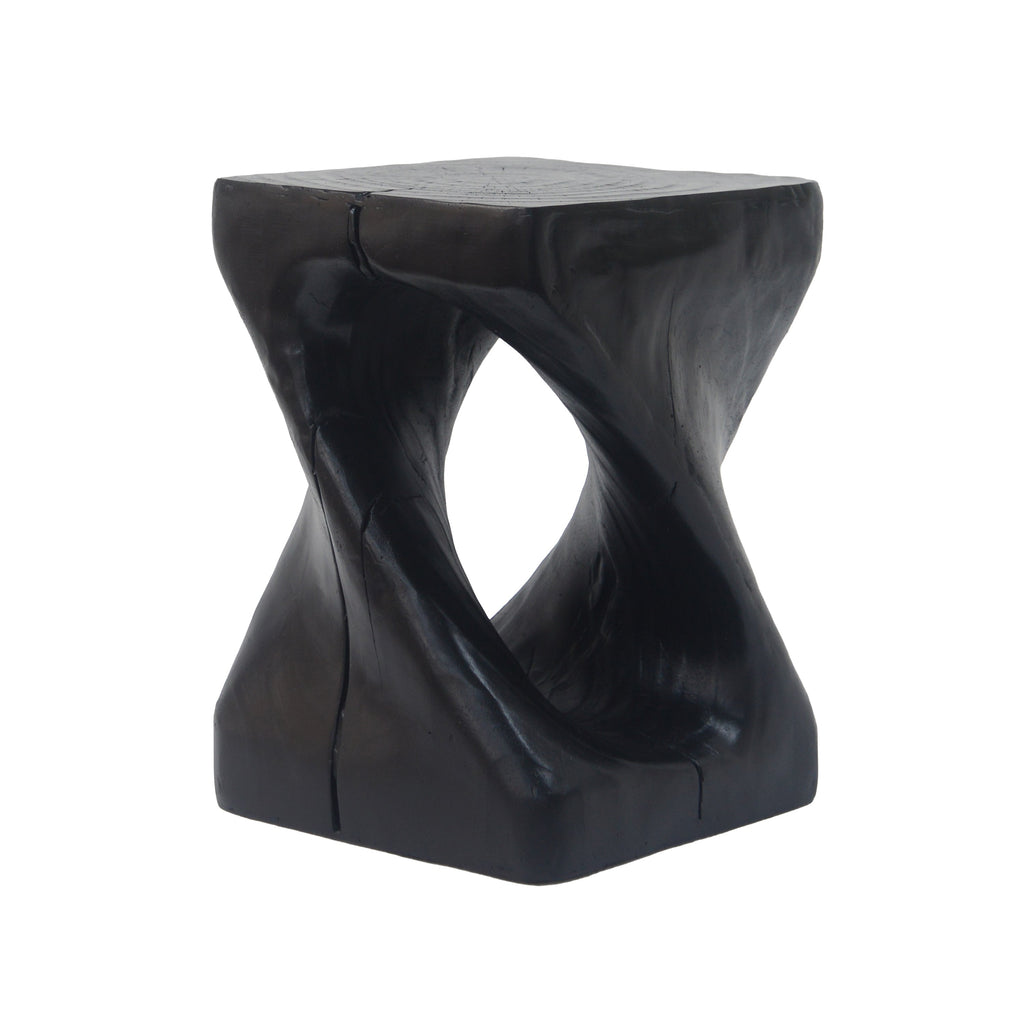 Twist Shape Side Table with Wood-like Texture