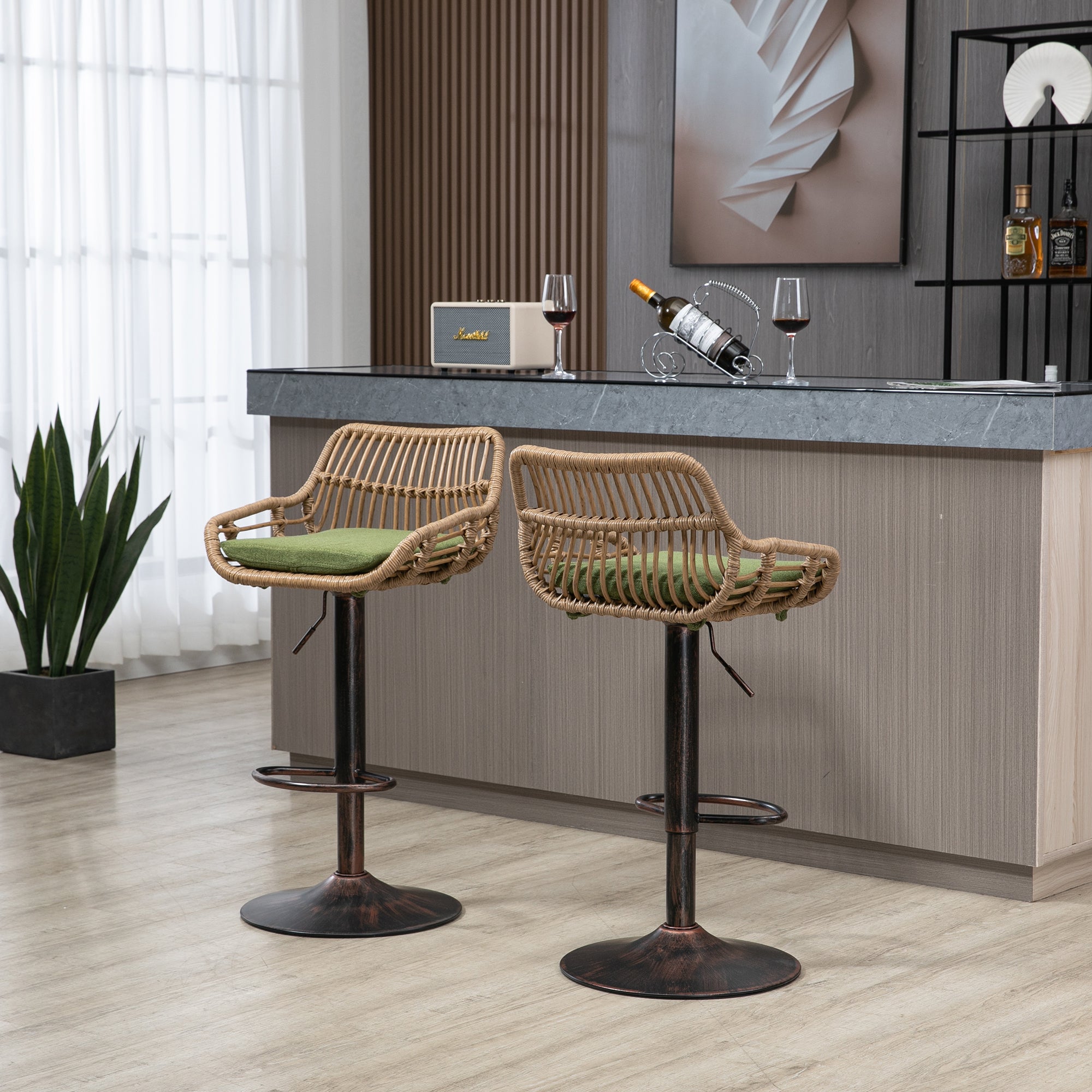 Modern Swivel Bar Stools (Set of 2)