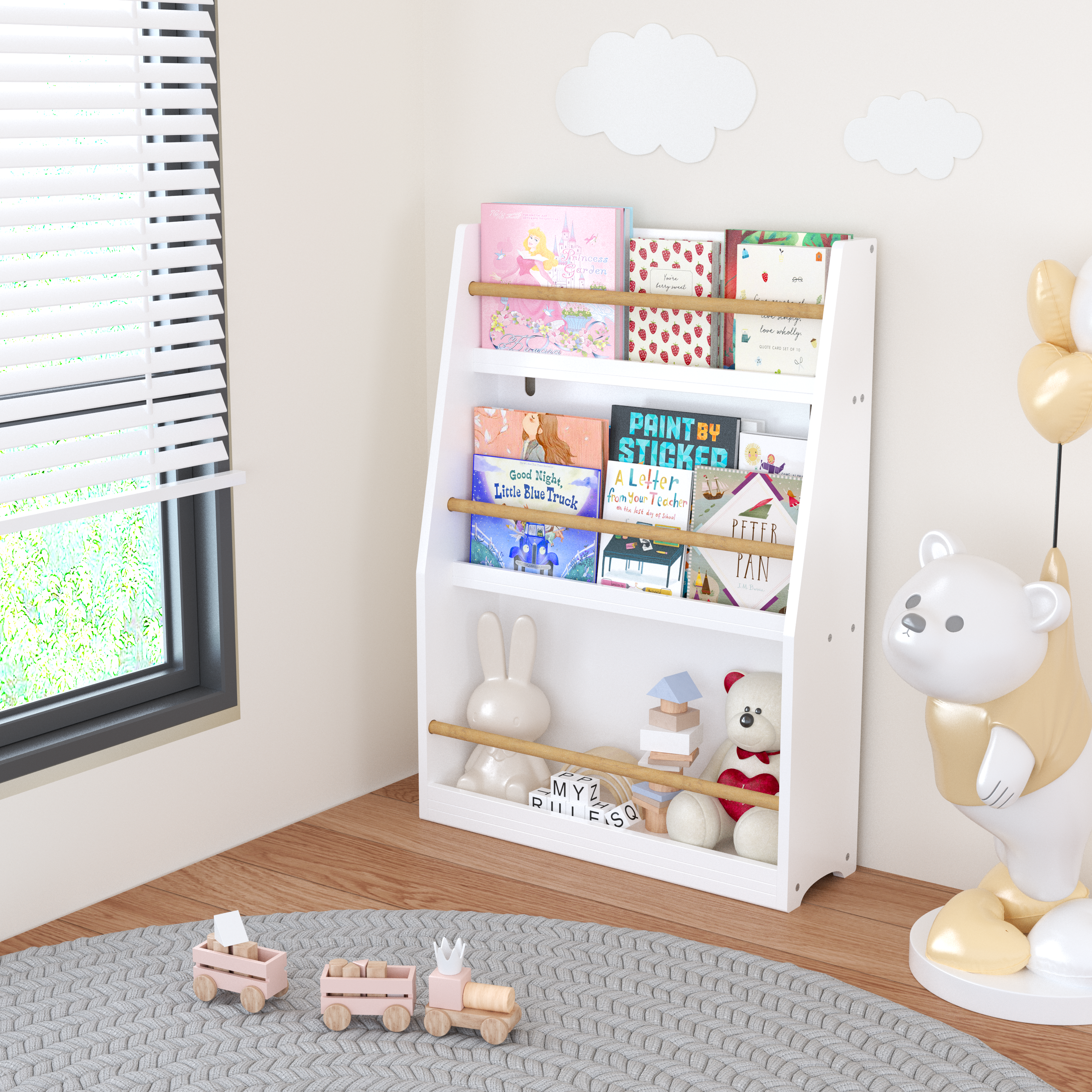 3 Tier Montessori Kids Book Display Rack