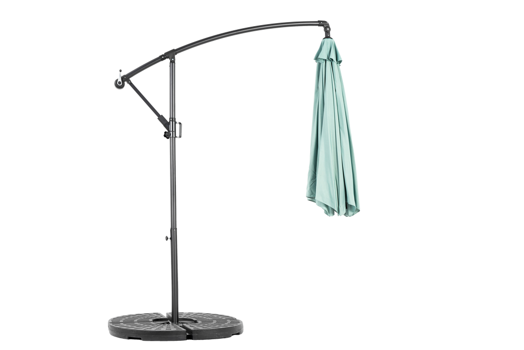 10ft Offset Patio Umbrella w/Tilt & Polyester Shade & 8 Ribs – No Base