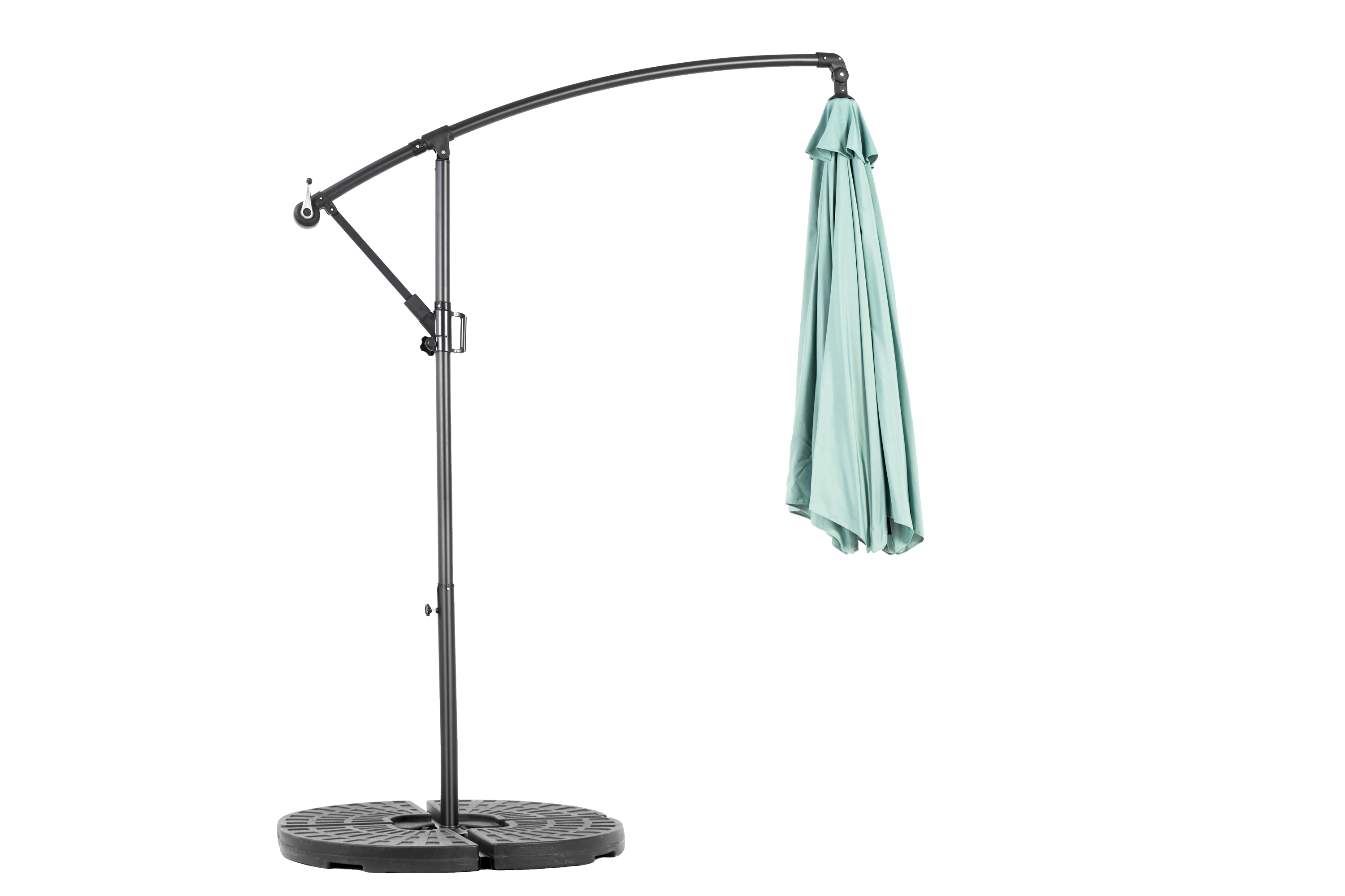 10ft Offset Patio Umbrella w/Tilt & Polyester Shade & 8 Ribs – No Base